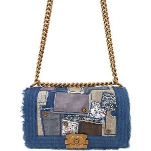 Chanel Boy Chanel Denim Patchwork Chain Shoulder Bag